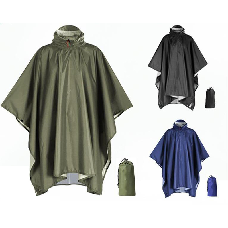 Emergency Poncho Rain - Ponco hujan tugas berat, untuk Backpacking