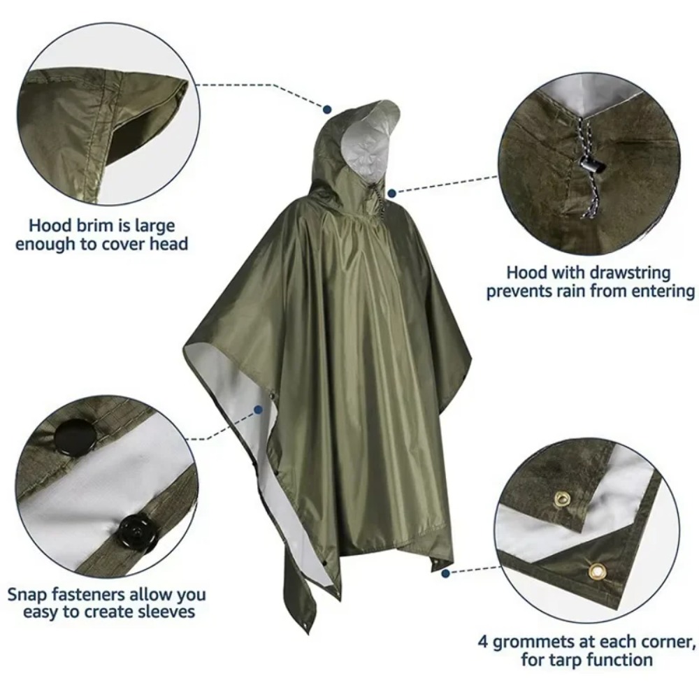 Jas Hujan Militer Multifungsi  - Emergency Poncho Rain ulasan dan harga