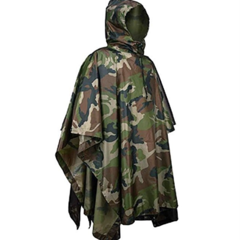 Jas Hujan Taktis Kamuflase PVC - Emergency Poncho Rain ulasan dan harga