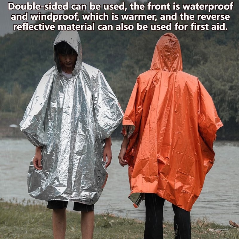 1-10 Buah Selimut Foil Termal  - Emergency Poncho Rain ulasan dan harga