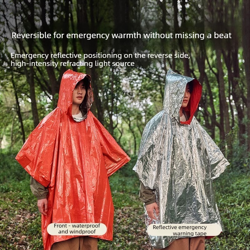 1-10 Buah Selimut Foil Termal  - Emergency Poncho Rain ulasan dan harga